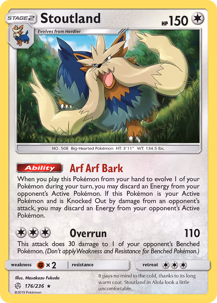 Stoutland 176/236 Pokemon card