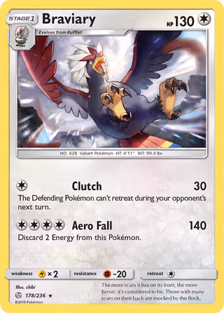 Braviary 178/236 Pokemon card