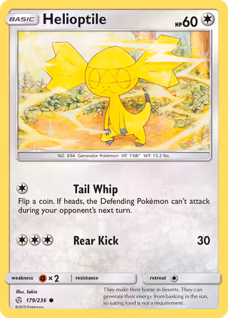 Helioptile 179/236 Pokemon card