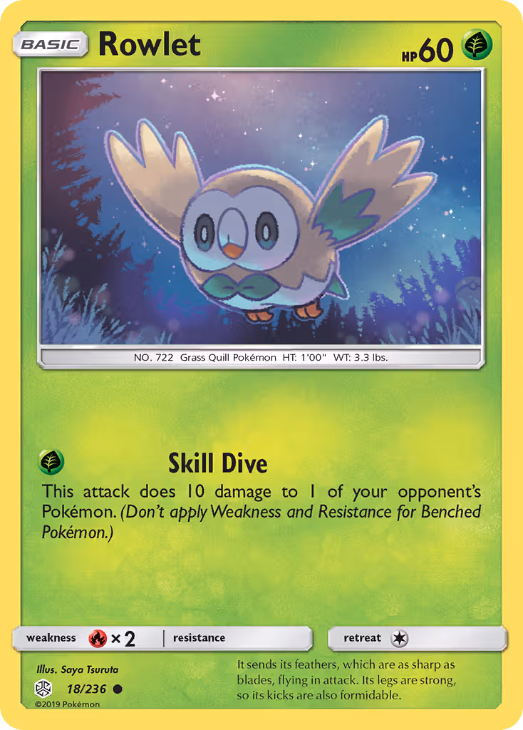 Rowlet 18/236 Pokemon card