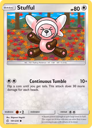 Stufful 181/236 Pokemon card