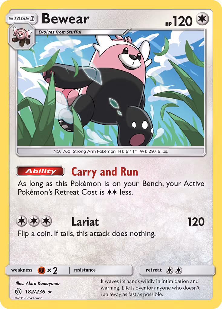 Bewear 182/236 Pokemon card