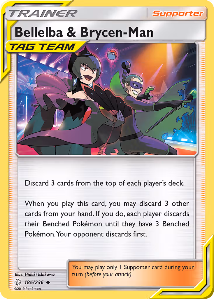 Bellelba & Brycen-Man 186/236 Pokemon card