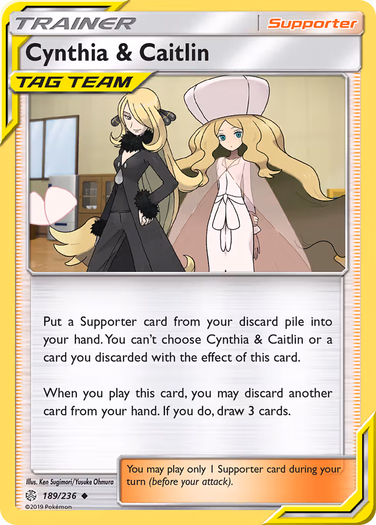 Cynthia & Caitlin 189/236 Pokemon card