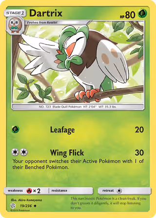 Dartrix 19/236 Pokemon card