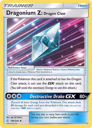 Dragonium Z: Dragon Claw 190/236 Pokemon card
