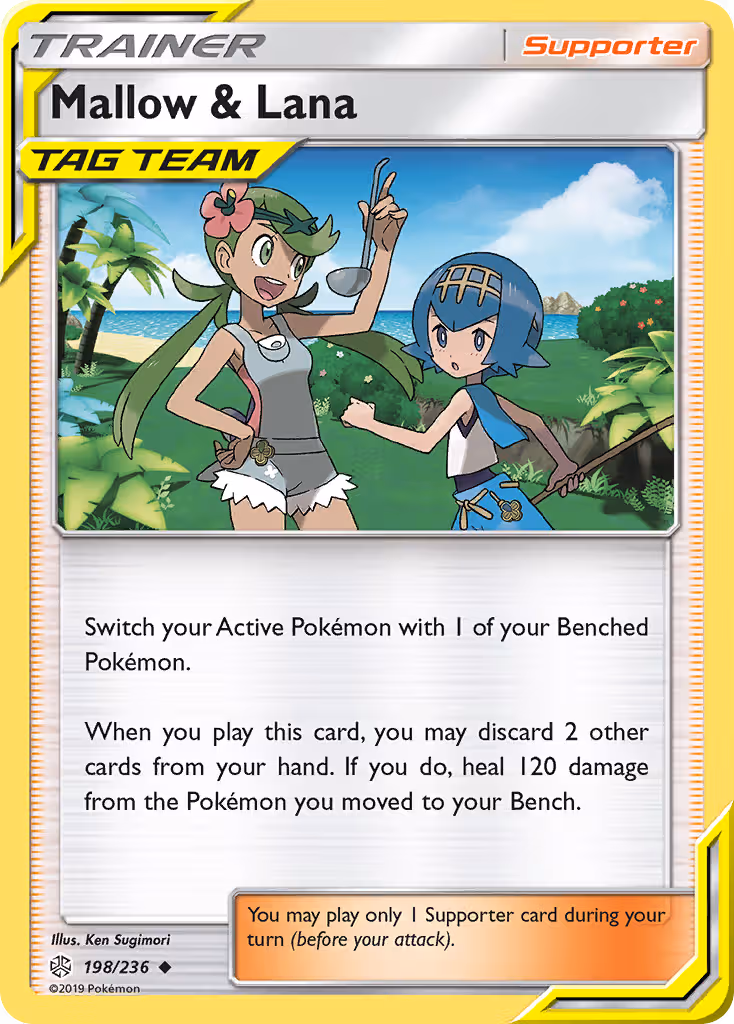 Mallow & Lana 198/236 Pokemon card