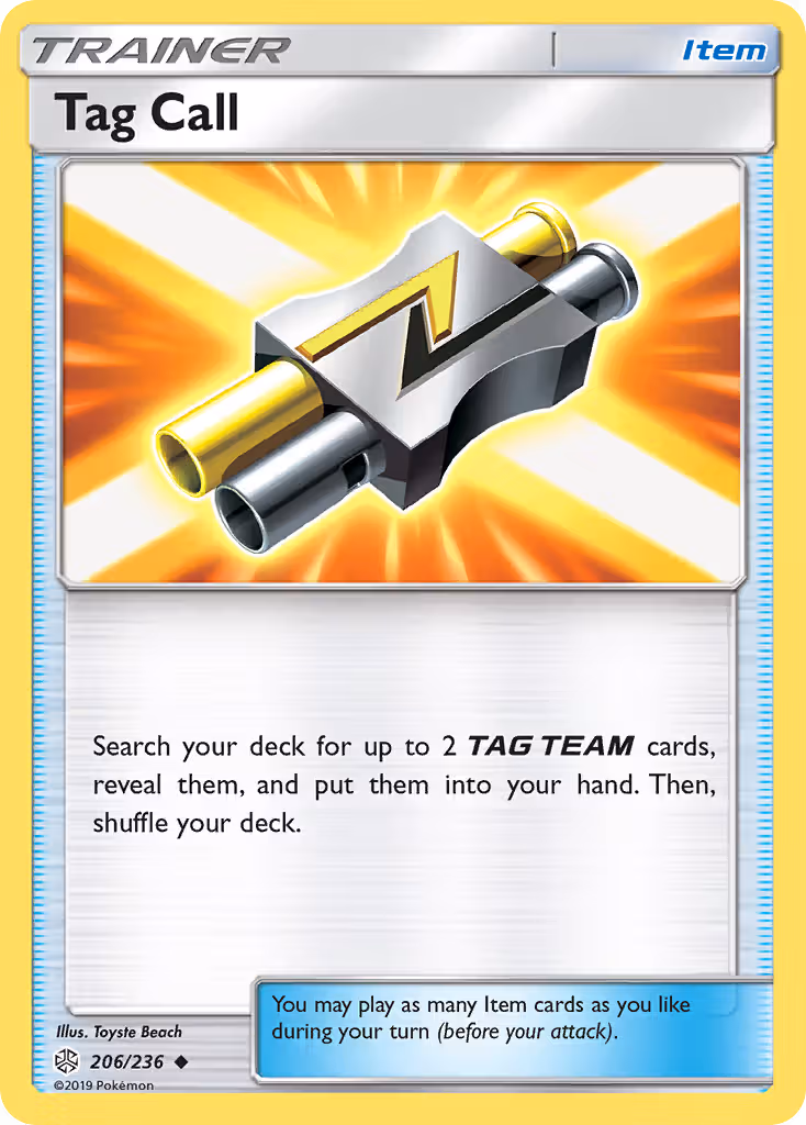 Tag Call 206/236 Pokemon card