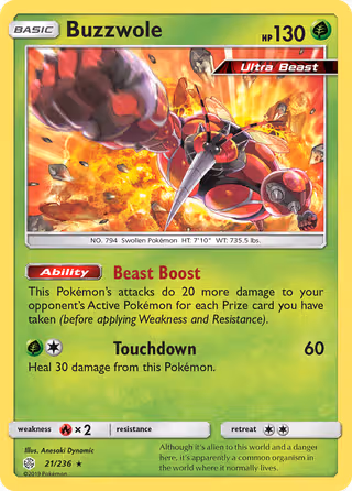 Buzzwole 21/236 Pokemon card