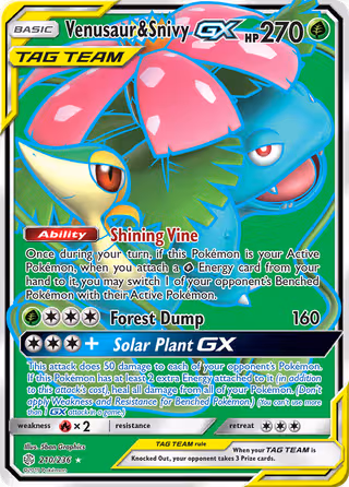 Venusaur & Snivy GX 210/236 Pokemon card