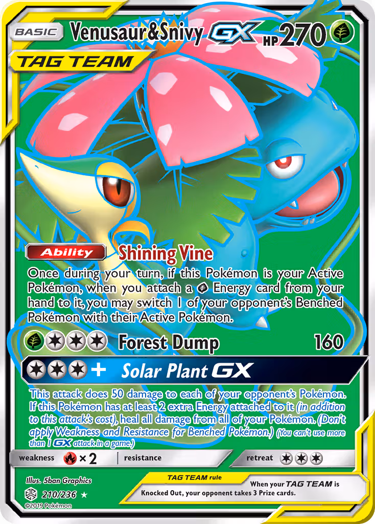 Venusaur & Snivy GX 210/236 Pokemon card
