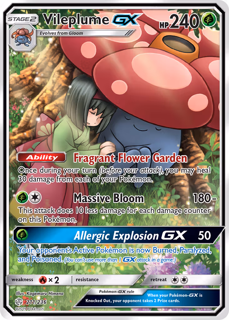 Vileplume GX 211/236 Pokemon card
