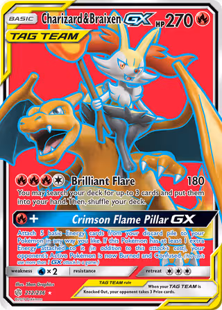 Charizard & Braixen GX 212/236 Pokemon card