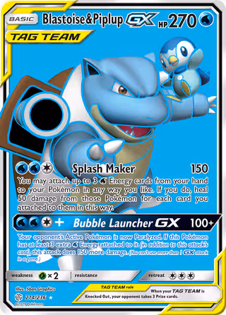 Blastoise & Piplup GX 214/236 Pokemon card