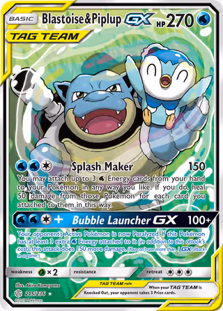 Blastoise & Piplup GX 215/236 Pokemon card