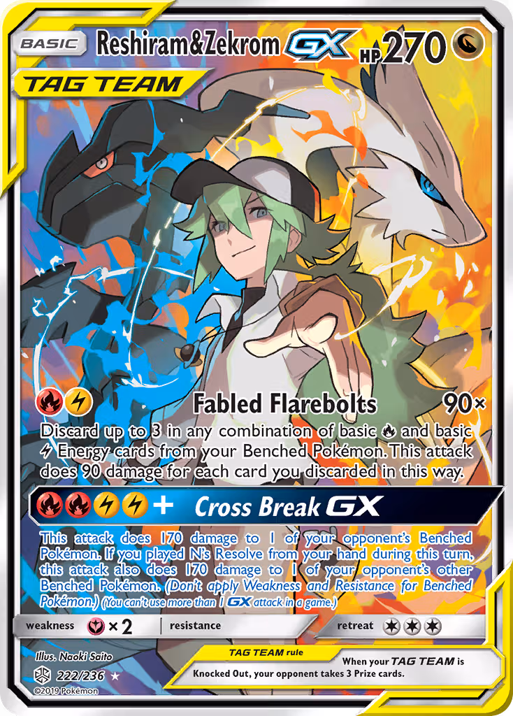 Reshiram & Zekrom GX 222/236 Pokemon card