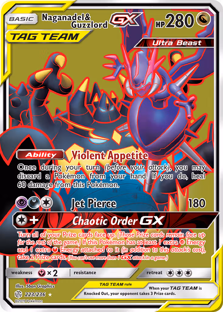 Naganadel & Guzzlord GX 223/236 Pokemon card