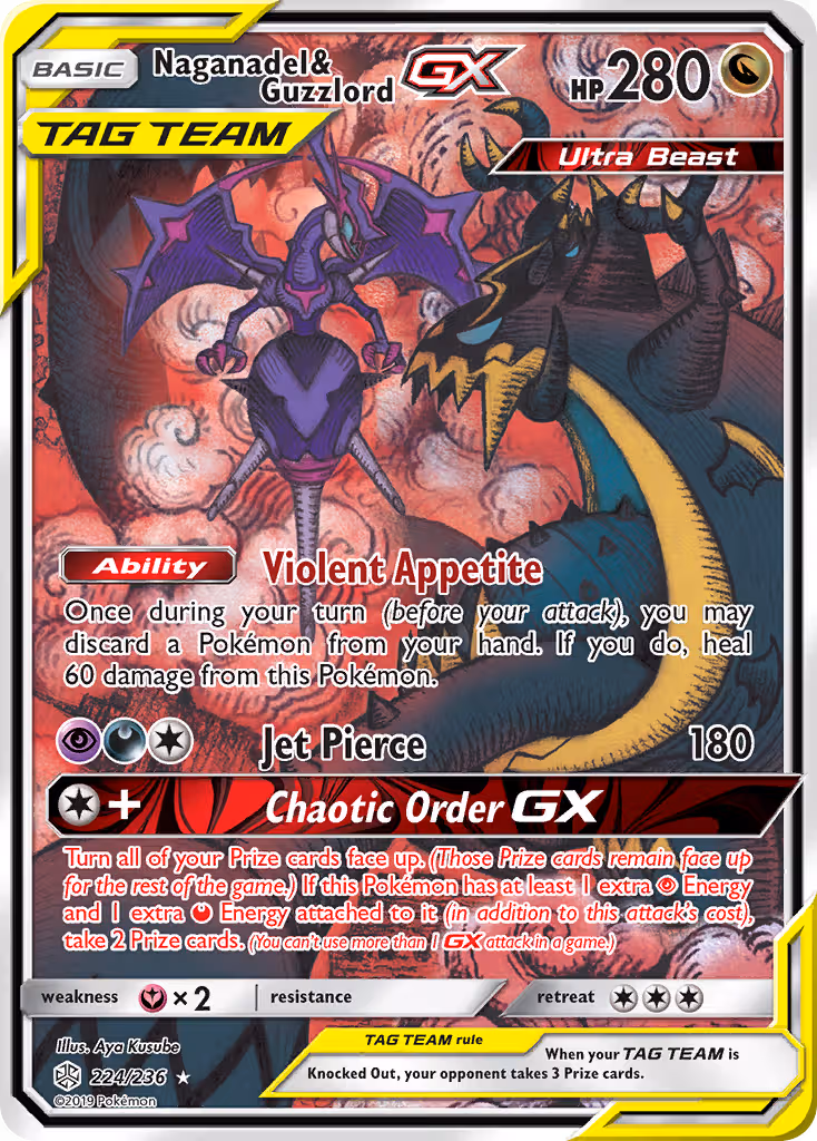 Naganadel & Guzzlord GX 224/236 Pokemon card