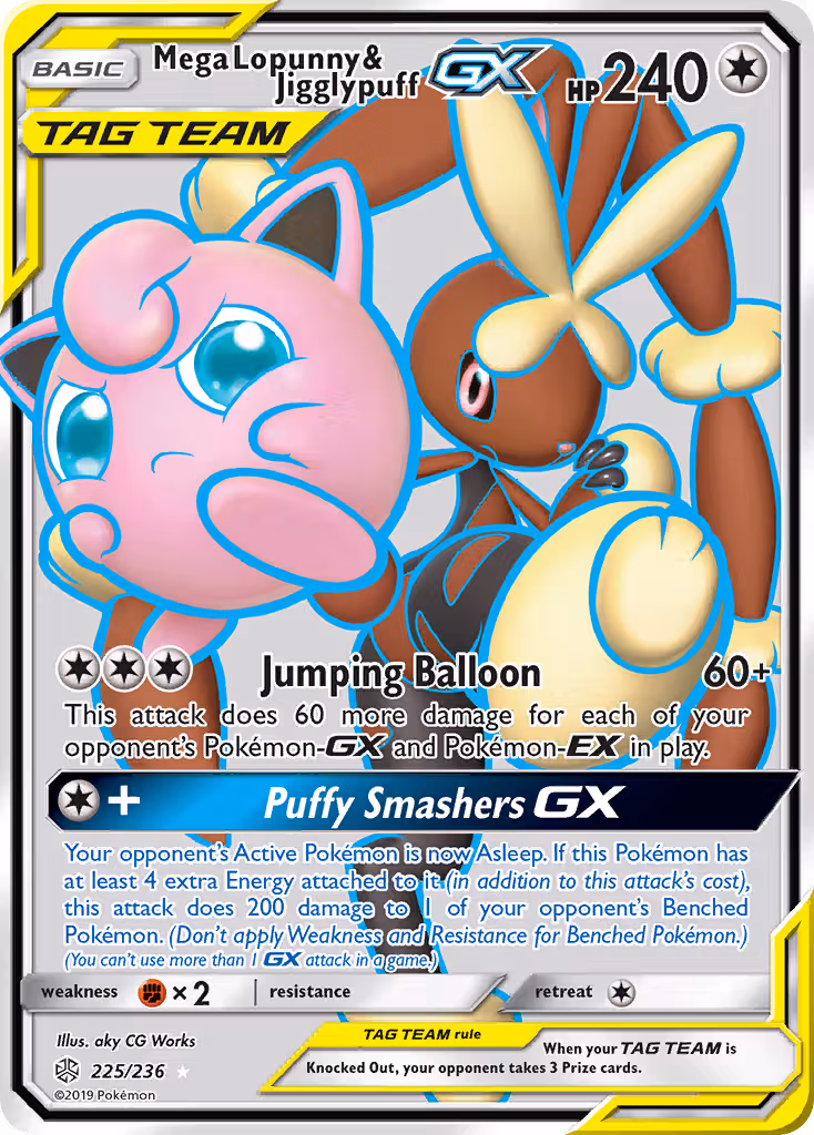 Mega Lopunny & Jigglypuff GX 225/236 Pokemon card