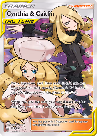 Cynthia & Caitlin 228/236 Pokemon card