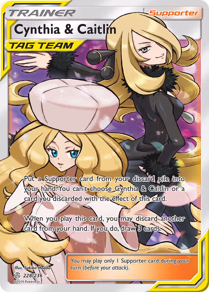 Cynthia & Caitlin 228/236 Pokemon card