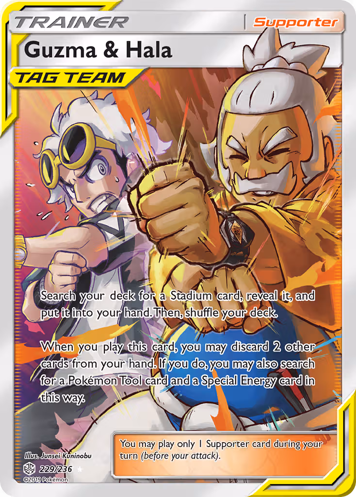 Guzma & Hala 229/236 Pokemon card