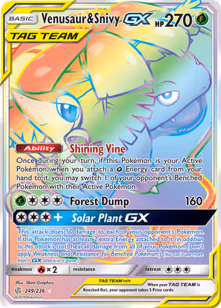 Venusaur & Snivy GX 249/236 Pokemon card