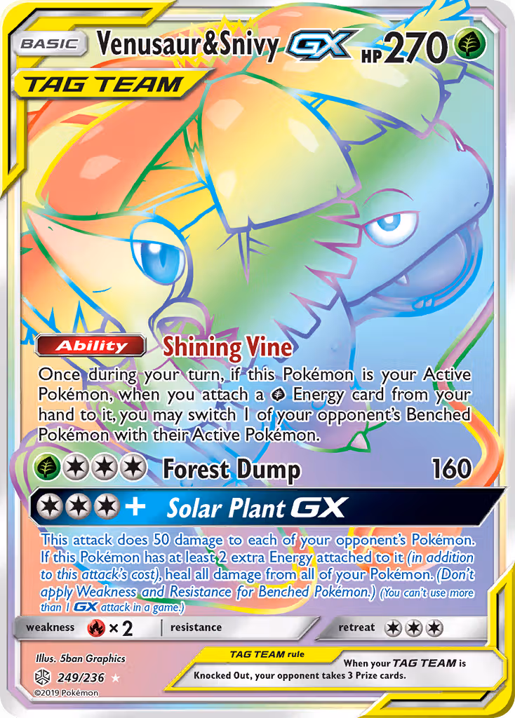 Venusaur & Snivy GX 249/236 Pokemon card