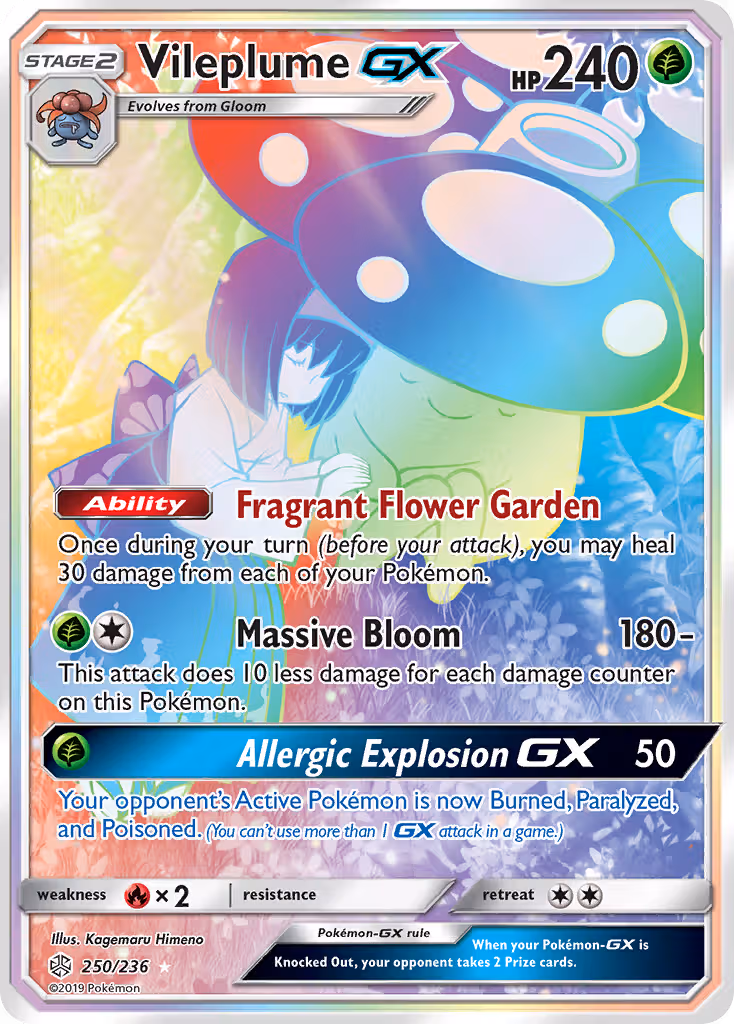Vileplume GX 250/236 Pokemon card
