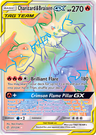 Charizard & Braixen GX 251/236 Pokemon card