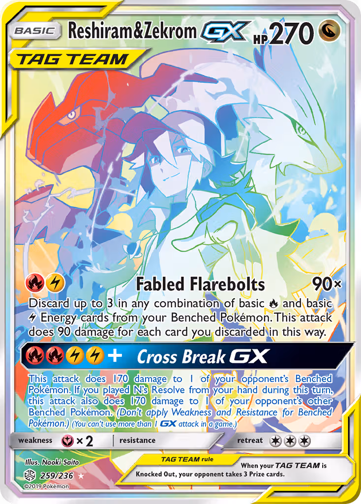 Reshiram & Zekrom GX 259/236 Pokemon card