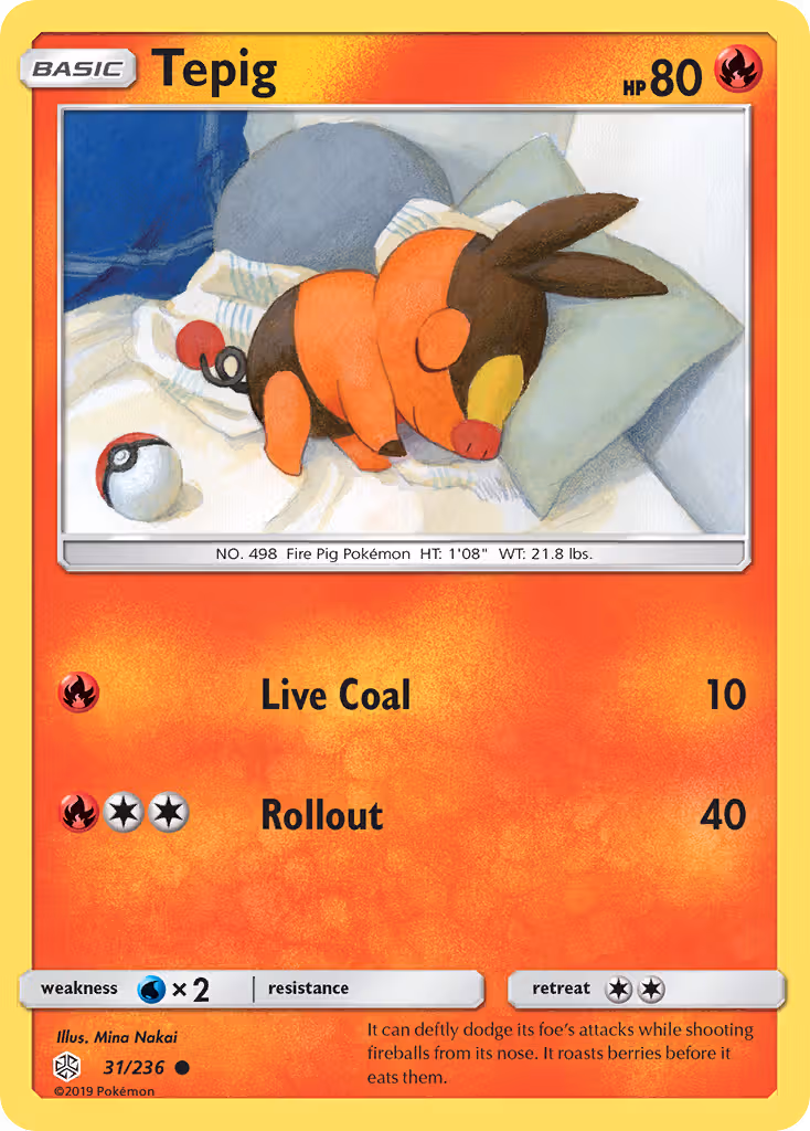 Tepig 31/236 Pokemon card