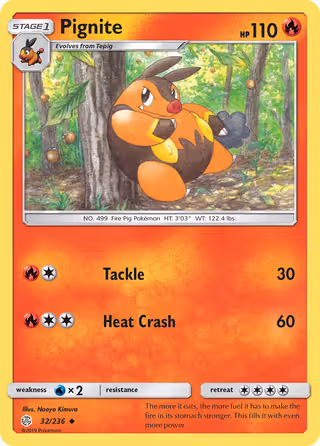 Pignite 32/236 Pokemon card