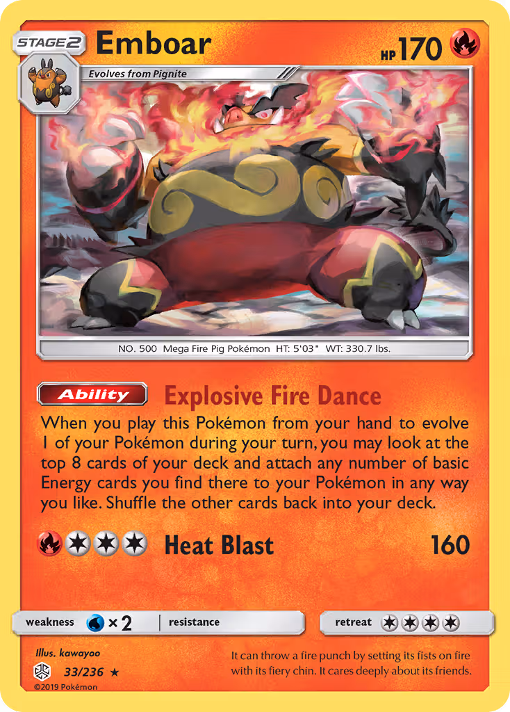 Emboar 33/236 Pokemon card