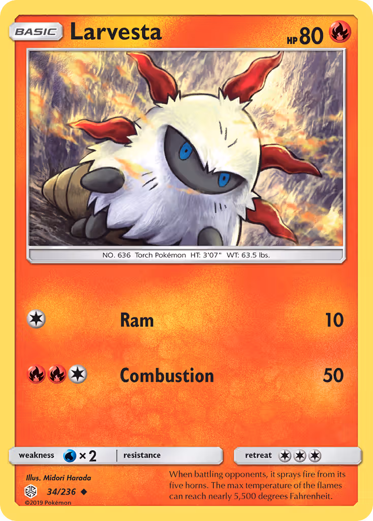 Larvesta 34/236 Pokemon card