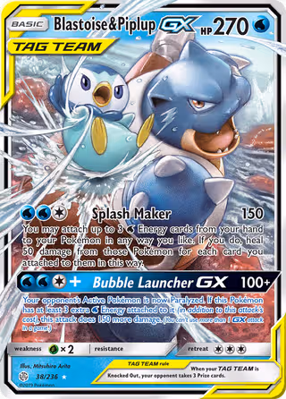 Blastoise & Piplup GX 38/236 Pokemon card