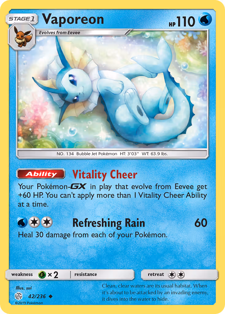 Vaporeon 42/236 Pokemon card