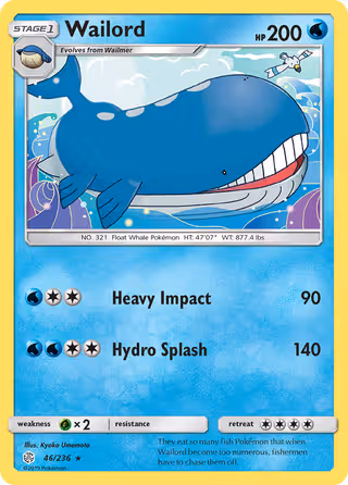 Wailord 46/236 Pokemon card