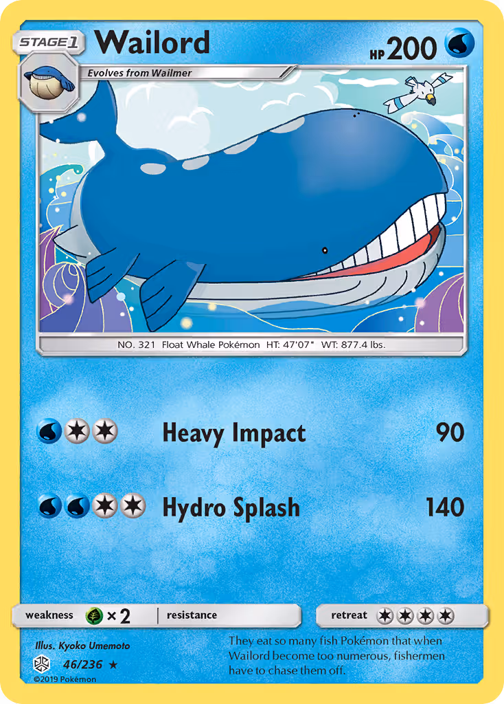 Wailord 46/236 Pokemon card