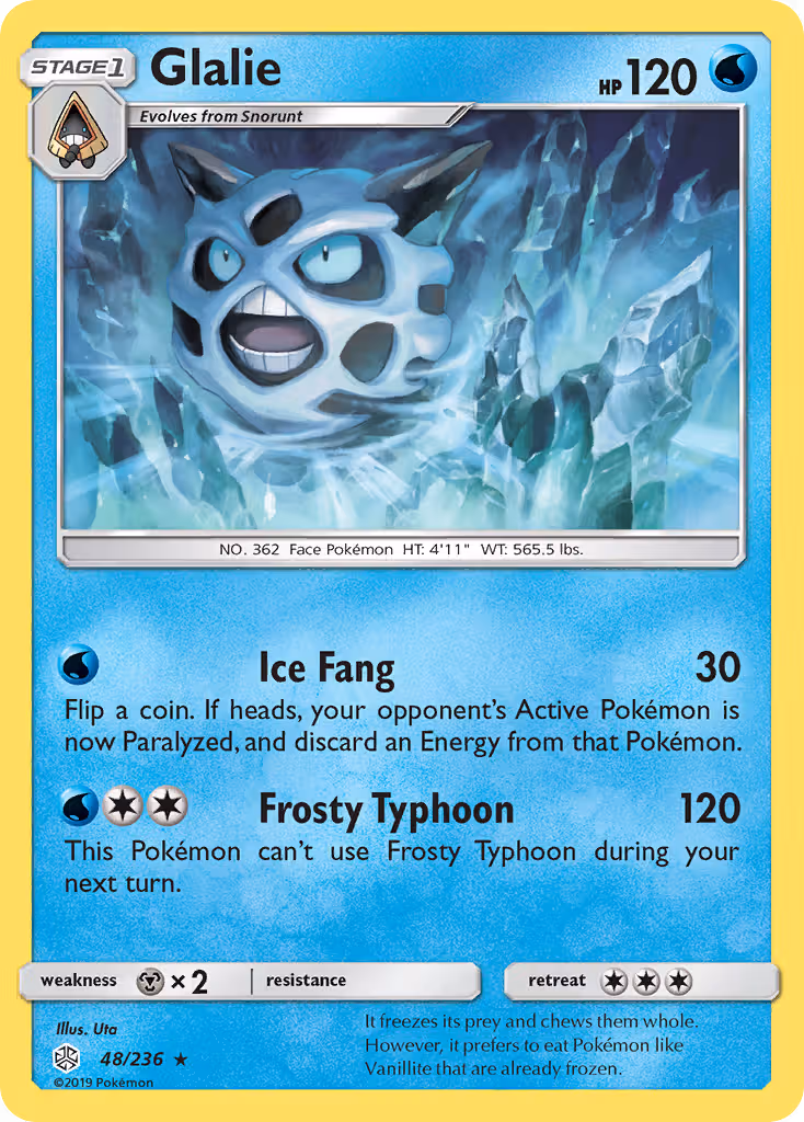 Glalie 48/236 Pokemon card