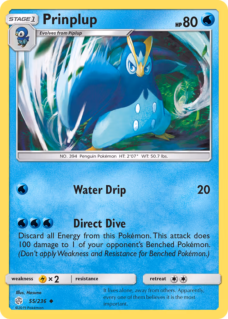 Prinplup 55/236 Pokemon card