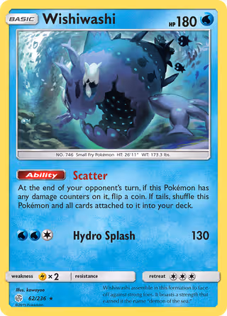 Wishiwashi 62/236 Pokemon card