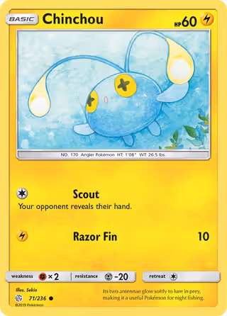 Chinchou 71/236 Pokemon card