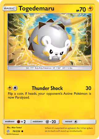 Togedemaru 74/236 Pokemon card