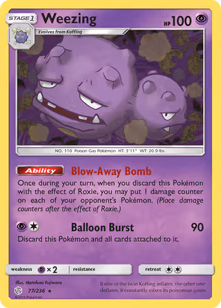 Weezing 77/236 Pokemon card