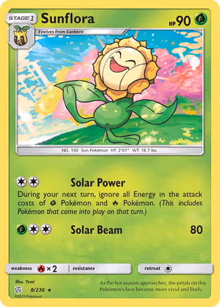 Sunflora 8/236 Pokemon card