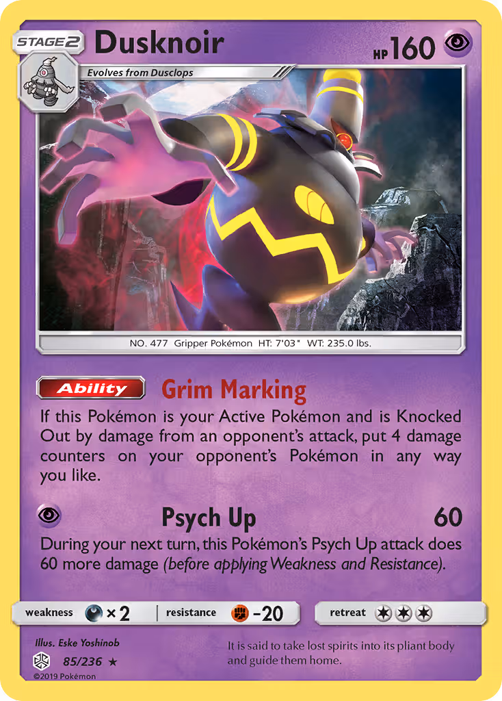 Dusknoir 85/236 Pokemon card