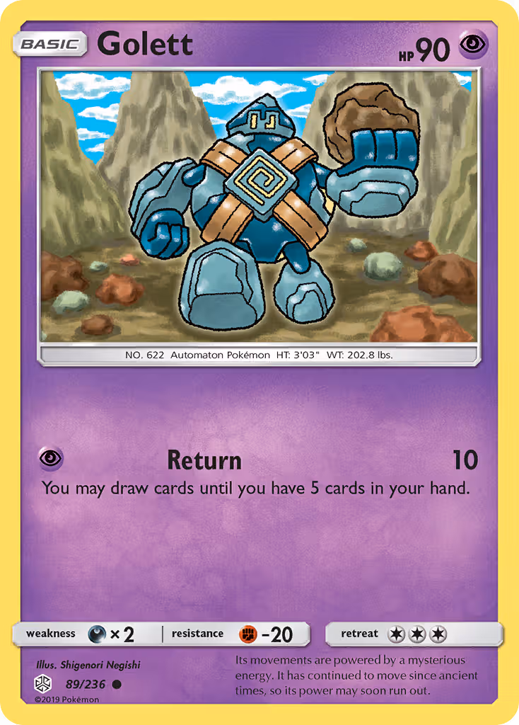 Golett 89/236 Pokemon card