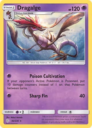 Dragalge 92/236 Pokemon card