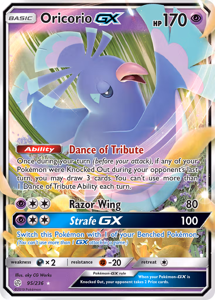 Oricorio GX 95/236 Pokemon card